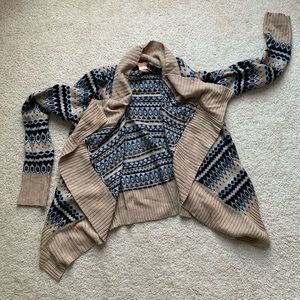 Patterned waterfall sweater